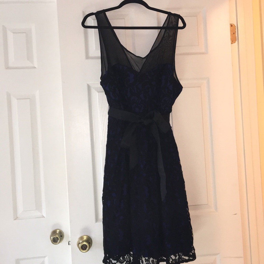 Black and Blue Lace Dress